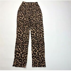Reformation Leopard Print Satin Skirt Pants